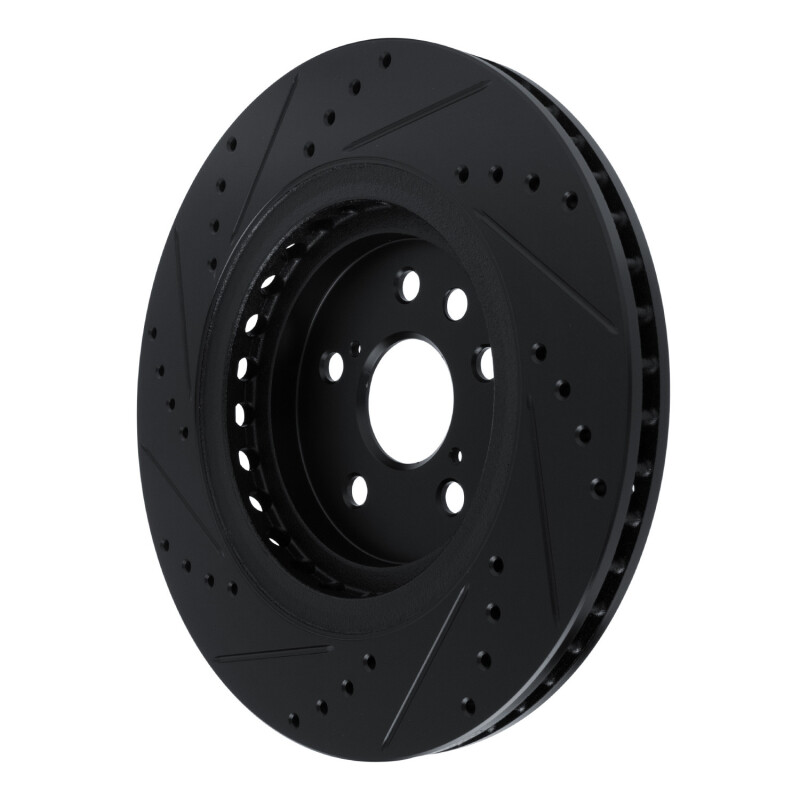 Lexus RX350 Brake Rotor (1) - Front Right - R1 Concepts - Drilled & Slotted - Black - `20-`25